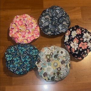 BUNDLE - 5 Floral and Patterned Nurse Caps